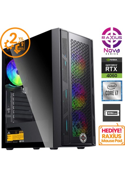 Nova G1 I7 4060TI-17FF02 I7-11700F 16GB 1tbssd RTX4060TI Freedos Gaming Masaüstü Bilgisayar