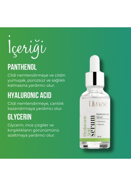 Cilt Yenileyici Hyaluronic Acid Bakım Serumu Nemlendirme ve Dolgunlaştırıcı Etkili 30 ml