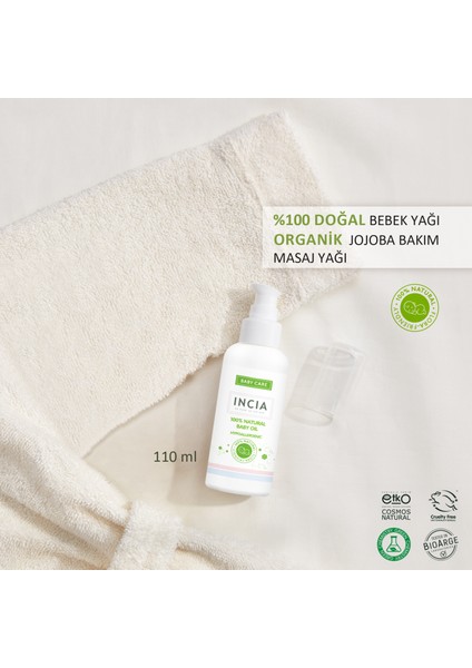 %100 Doğal Bebek Yağı Organik Jojoba Bakım Masaj Yağı Parafinsiz Bitkisel Vegan 110 ml X2 Adet