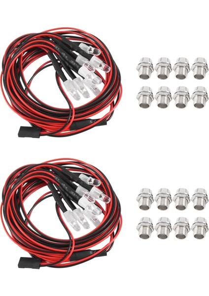 2 Adet 8led 5mm Farlar Rc Aksesuar LED Işıkları 1/10 Model Drift Otomobil Araç Için, Beyaz Kırmızı ve Sarı (Yurt Dışından) fiyatları