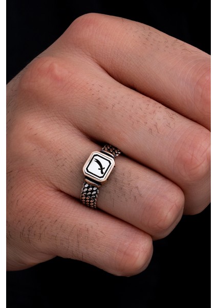 Erkek Gümüş Yüzük - Zülfikar Kılıç Motifli Ince Kibar Erkek Yüzüğü