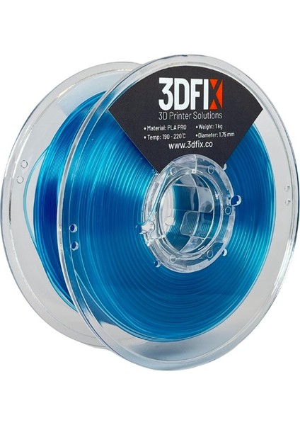 Filament PLA PRO Şeffaf Mavi 1KG 1,75mm