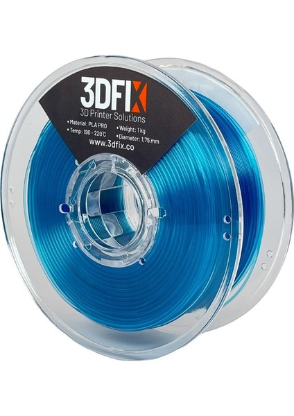 Filament PLA PRO Şeffaf Mavi 1KG 1,75mm