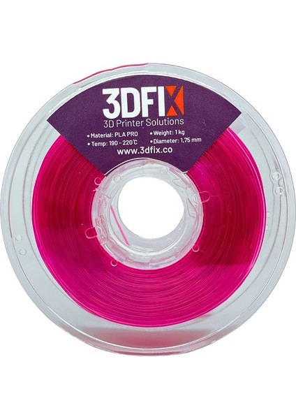 Filament PLA PRO Şeffaf Pembe 1KG 1,75mm