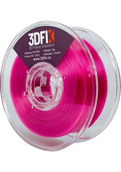 Filament PLA PRO Şeffaf Pembe 1KG 1,75mm