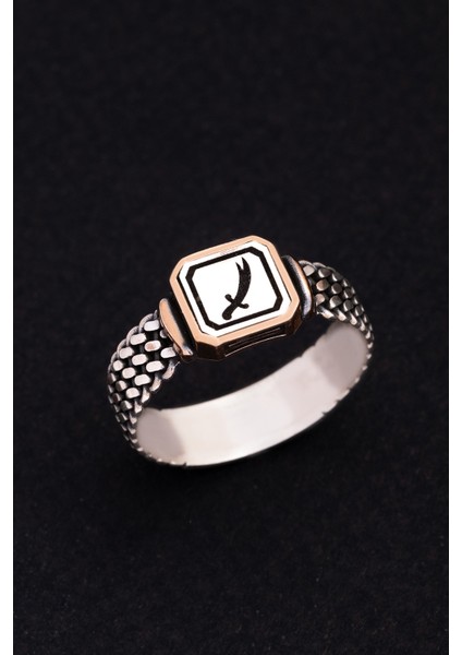 Erkek Gümüş Yüzük - Zülfikar Kılıç Motifli Ince Kibar Erkek Yüzüğü modelleri