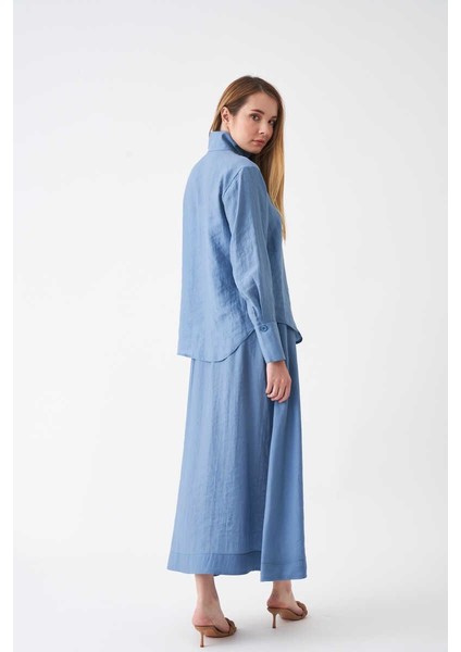 Pervazlı Modal Etek Indigo fiyatları