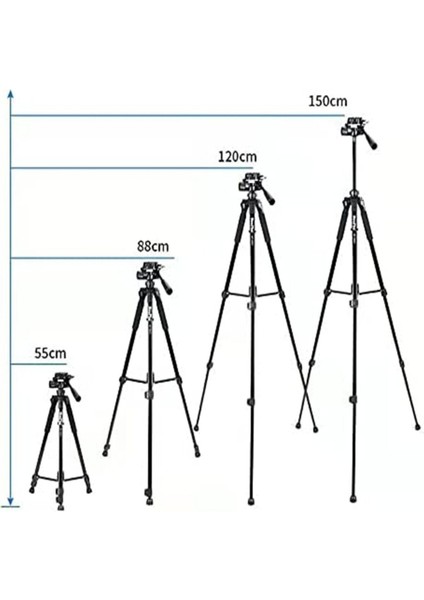 Neepho Profesyonel Ayarlanabilir 55CM 88CM 120CM 150CM Telefon Kamera Youtuber Tripodu NP8820