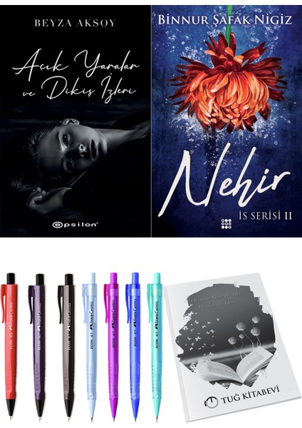 Is Serisi 2 Nehir Binnur Şafak Nigiz ve Epsilon Yayınevi Açık Yaralar ve Dikiş Izleri Beyza Aksoy 2li Set