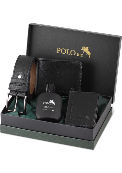 Kutulu Klasik Erkek Cüzdan Kemer Kartlık Parfüm Seti Pm-12