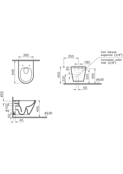 Integra Rim-Ex Asma Klozet 7041L003-0090, Vitra Universal 2 Soft Klozet Kapağı 121-003-909