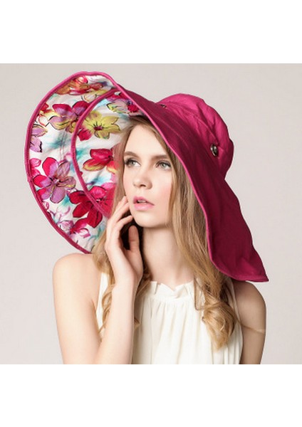 Büyük Kenarlı Plaj Şapkası Güneş Şapkası Bayan Güneşlik Şapkası (Yurt Dışından)