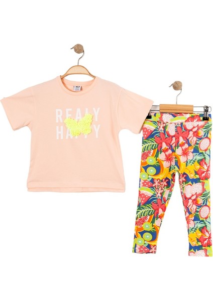 Çiçek Taş Baskılı Kız Takım