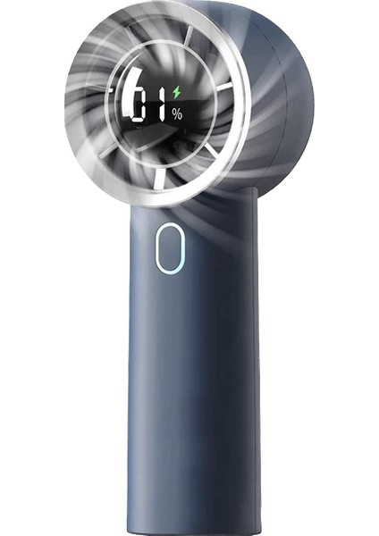 2024 Yeni Dijital Ekran Yüksek Hızlı Fan USB Şarj Edilebilir El Fanı Ultra Uzun Pil Ömrü Soğutma Masaüstü Vantilatör (Yurt Dışından)