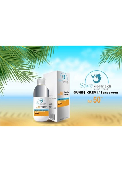 Güneş Kremi Spf 50+ Tüm Gün Koruma 50 Faktör Deniz Dostu 100 ml