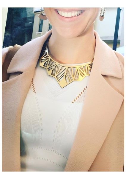 Deri Kolye - Gold - Tek Ebat