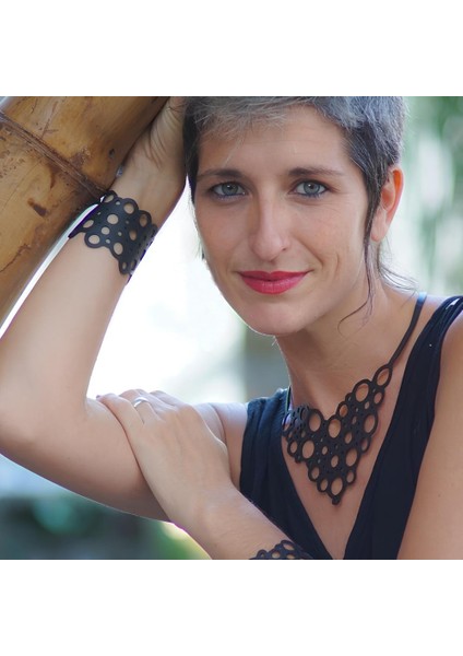 Deri Kolye - Siyah - Tek Ebat