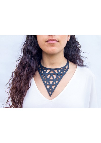 Deri Kolye - Siyah - Tek Ebat