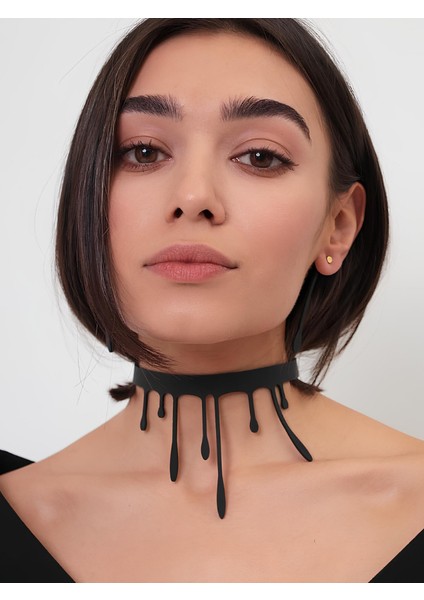 Deri Kolye - Siyah - Tek Ebat fiyatları