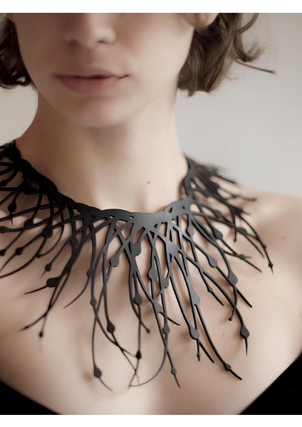 Deri Kolye - Siyah - Tek Ebat modelleri