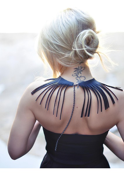 Deri Kolye - Siyah - Tek Ebat fiyatları