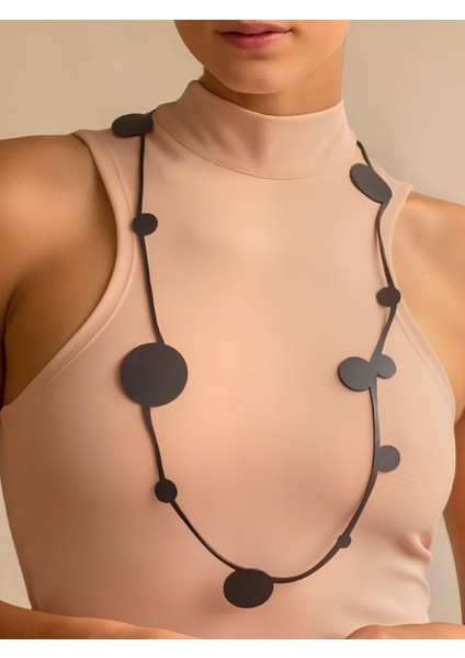 Deri Kolye - Siyah - Tek Ebat modelleri