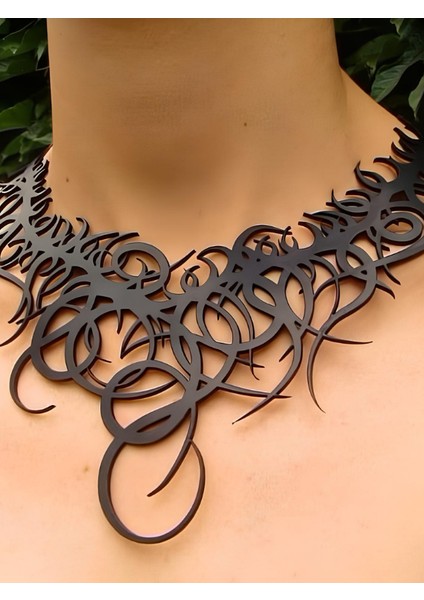 Deri Kolye - Siyah - Tek Ebat modelleri