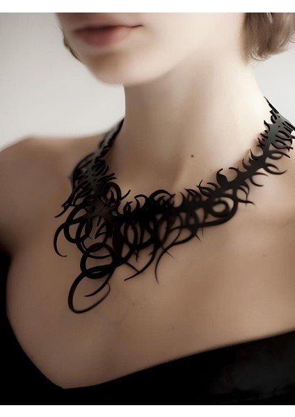 Deri Kolye - Siyah - Tek Ebat fırsatları