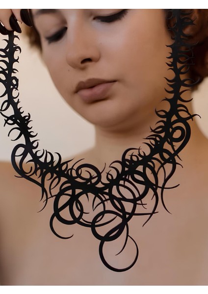 Deri Kolye - Siyah - Tek Ebat indirimleri