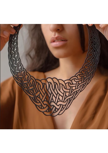 Deri Kolye - Siyah - Tek Ebat indirimleri