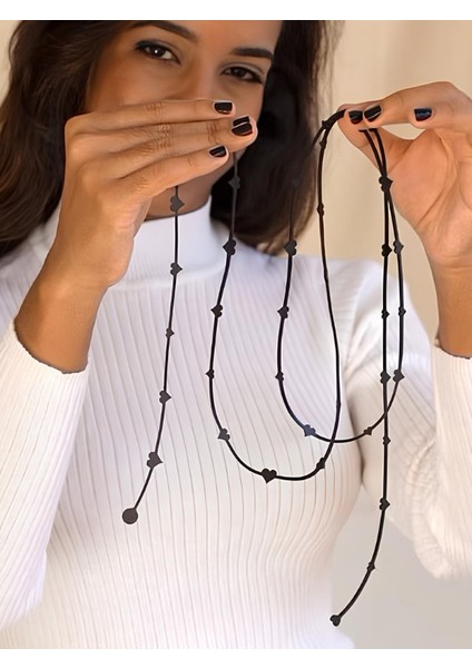 Deri Kolye - Siyah - Tek Ebat modelleri