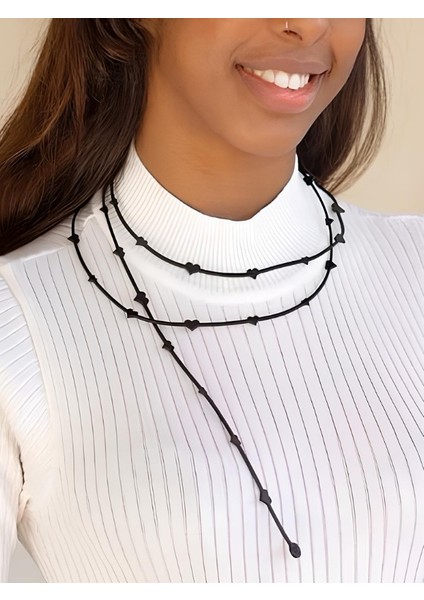 Deri Kolye - Siyah - Tek Ebat fırsatları