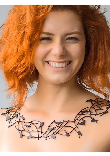 Deri Kolye - Siyah - Tek Ebat