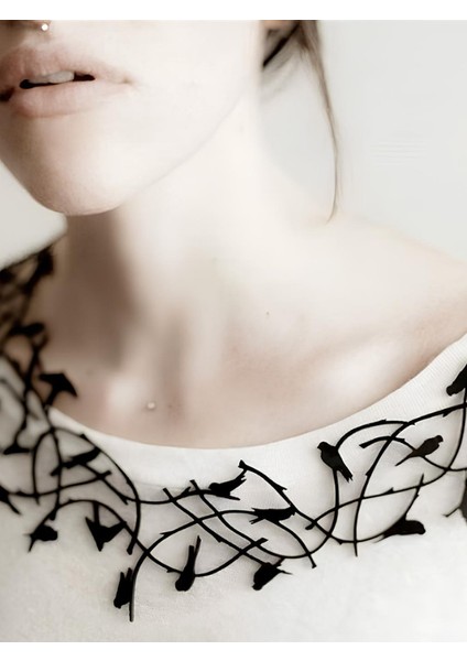 Deri Kolye - Siyah - Tek Ebat modelleri