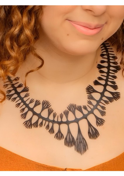 Deri Kolye - Siyah - Tek Ebat