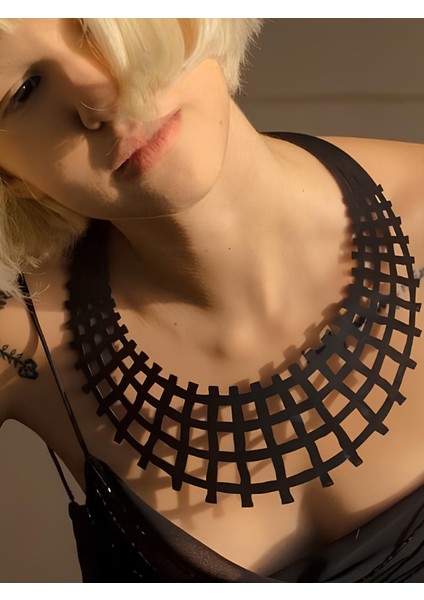 Deri Kolye - Siyah - Tek Ebat modelleri