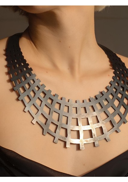 Deri Kolye - Siyah - Tek Ebat indirimleri