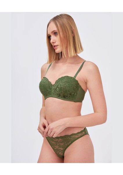 Intive Lingerie Nbb  Balenli Hafif Destekli Straplez Sütyen Külot TAKIM-4697