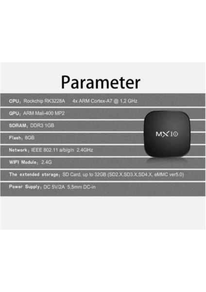 MX10 1/8 GB 4K Android Tv Box Medya Oynatıcı Android 7,1