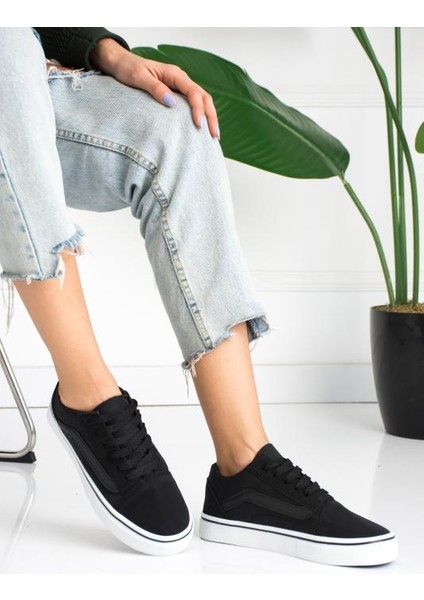 Siyah Siyah (Beyaz Taban) Günlük Unisex (Kadın/Erkek) Sneaker fiyatları