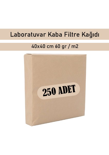 Laboratuvar Kaba Filtre Kağıdı, Laboratuvar Süzgeç Kağıdı 40X40 cm 60 Gr/m2 250 Adet