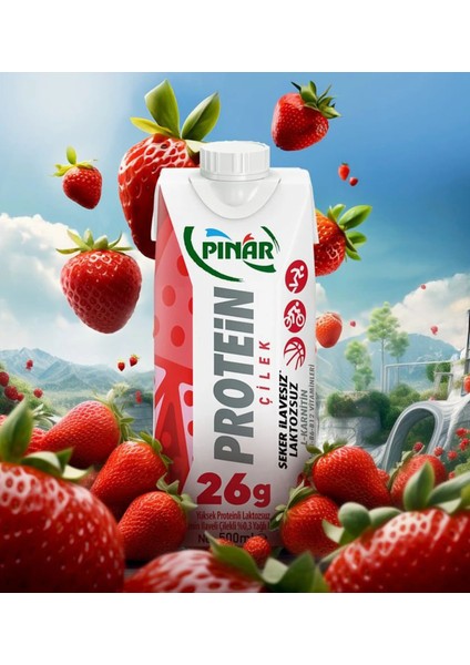 Çilekli Protein Süt 500 ml x 6 Adet