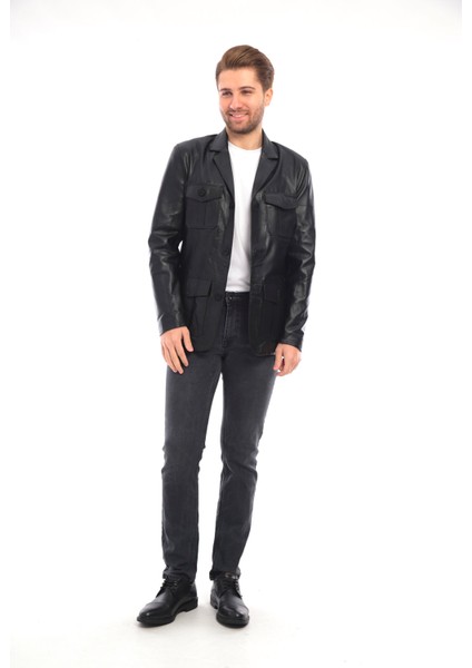 Saremod Blazer Erkek Deri Ceket