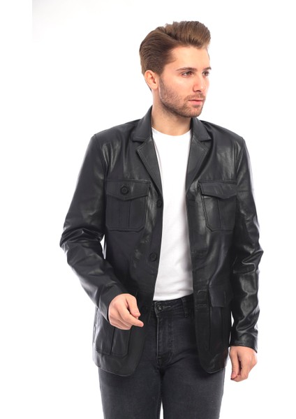 Saremod Blazer Erkek Deri Ceket