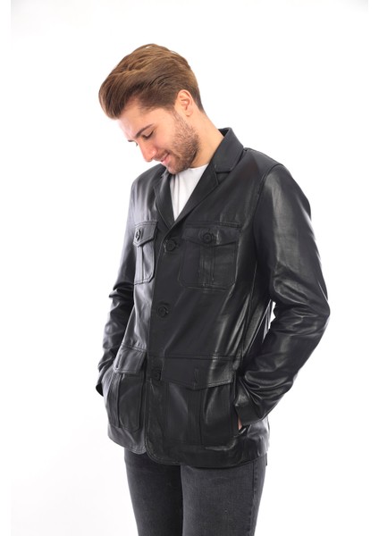 Saremod Blazer Erkek Deri Ceket