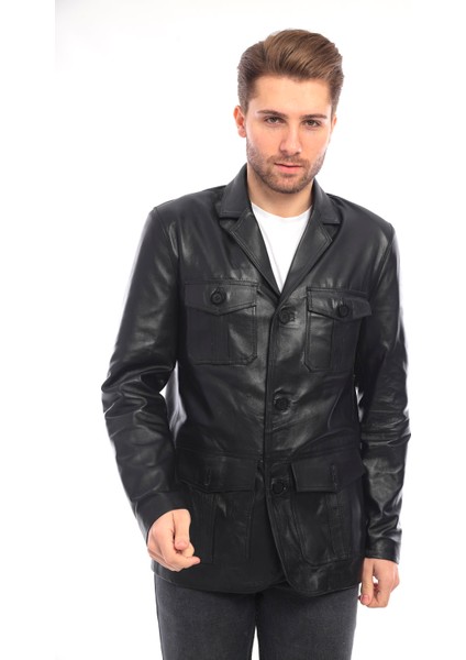 Saremod Blazer Erkek Deri Ceket