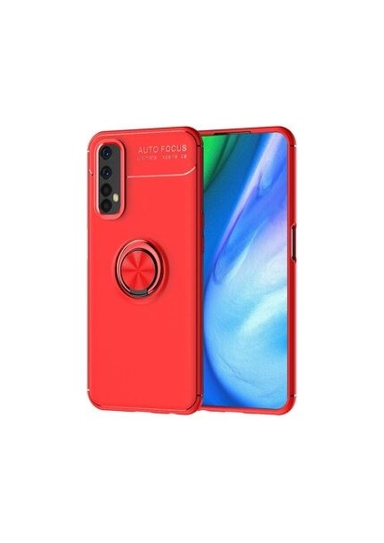 Realme 7 Ultra Koruma Sağlayan Stant Özellikli Yüzüklü Ravel Silikon Kılıf