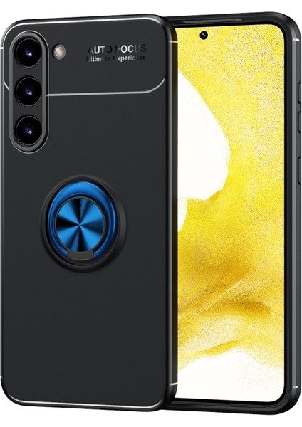 Samsung Galaxy S23 Plus Ultra Koruma Sağlayan Stant Özellikli Yüzüklü Ravel Silikon Kılıf