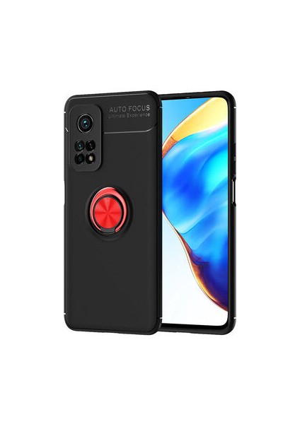 Xiaomi Mi 10T Pro 5g Ultra Koruma Sağlayan Stant Özellikli Yüzüklü Ravel Silikon Kılıf
