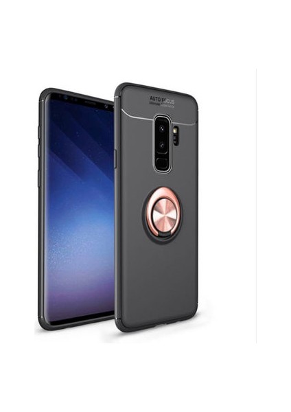 Samsung Galaxy S9 Plus Ultra Koruma Sağlayan Stant Özellikli Yüzüklü Ravel Silikon Kılıf